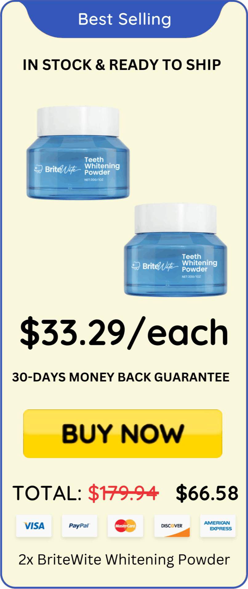 BriteWite Whitening Powder offer price 