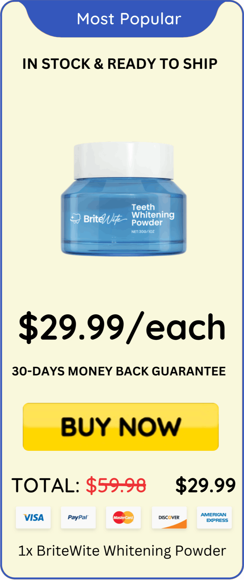 BriteWite Whitening Powder price 